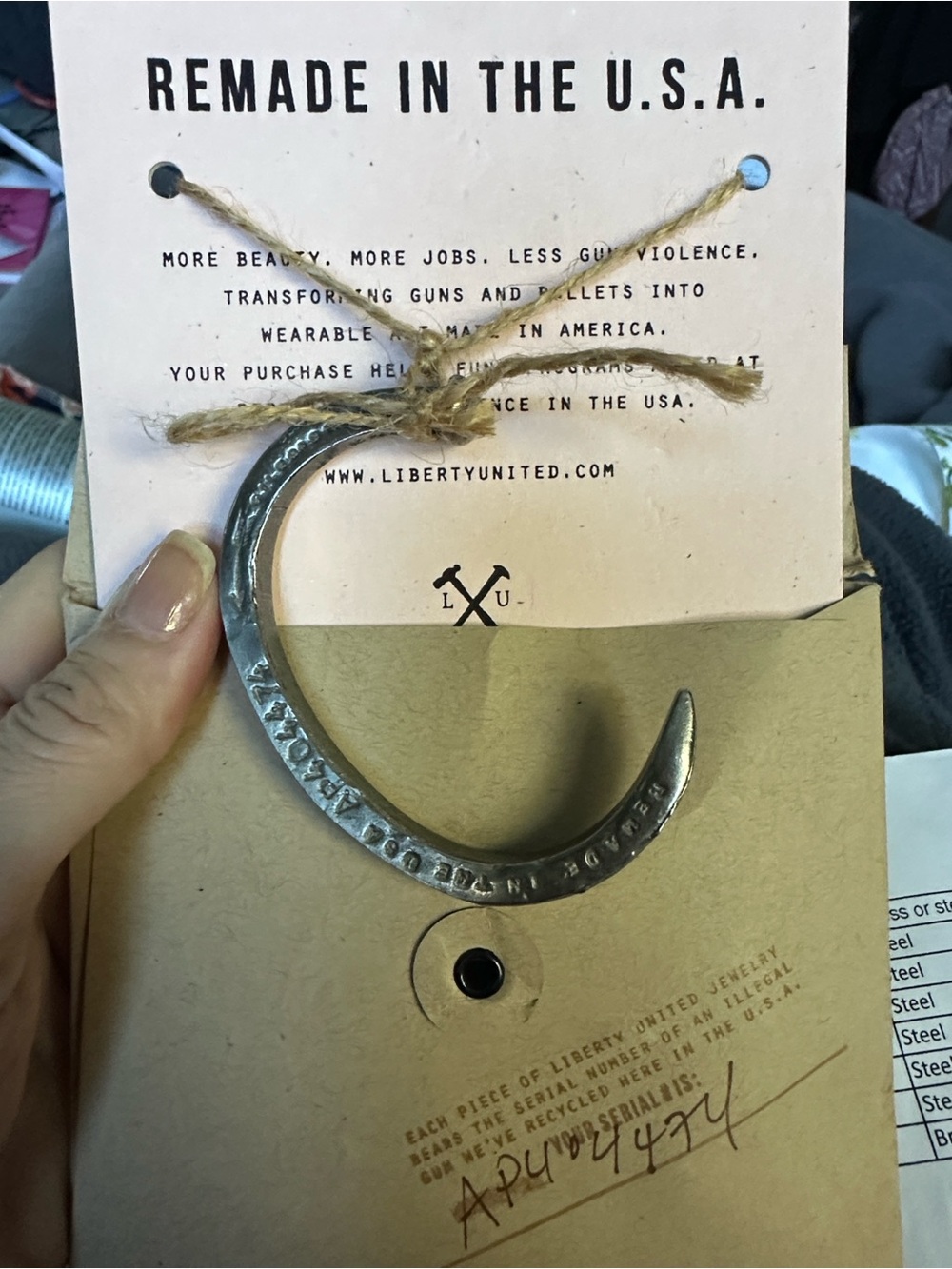Recycled gunmetal railroad spike bracelet